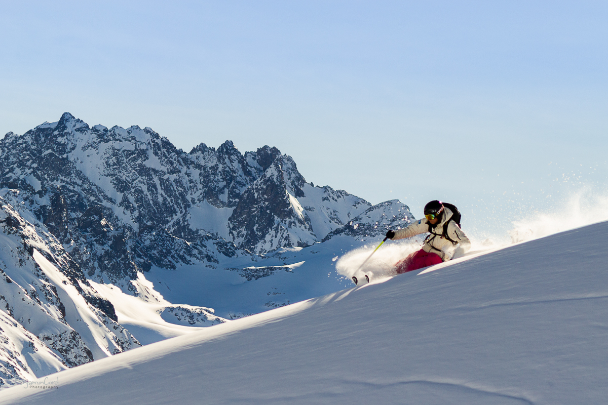 Skier in off piste terrain